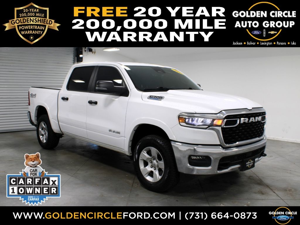Bright White Clearcoat 2025 RAM 1500 Pickup Truck Four-Wheel Drive 8-Speed Automatic