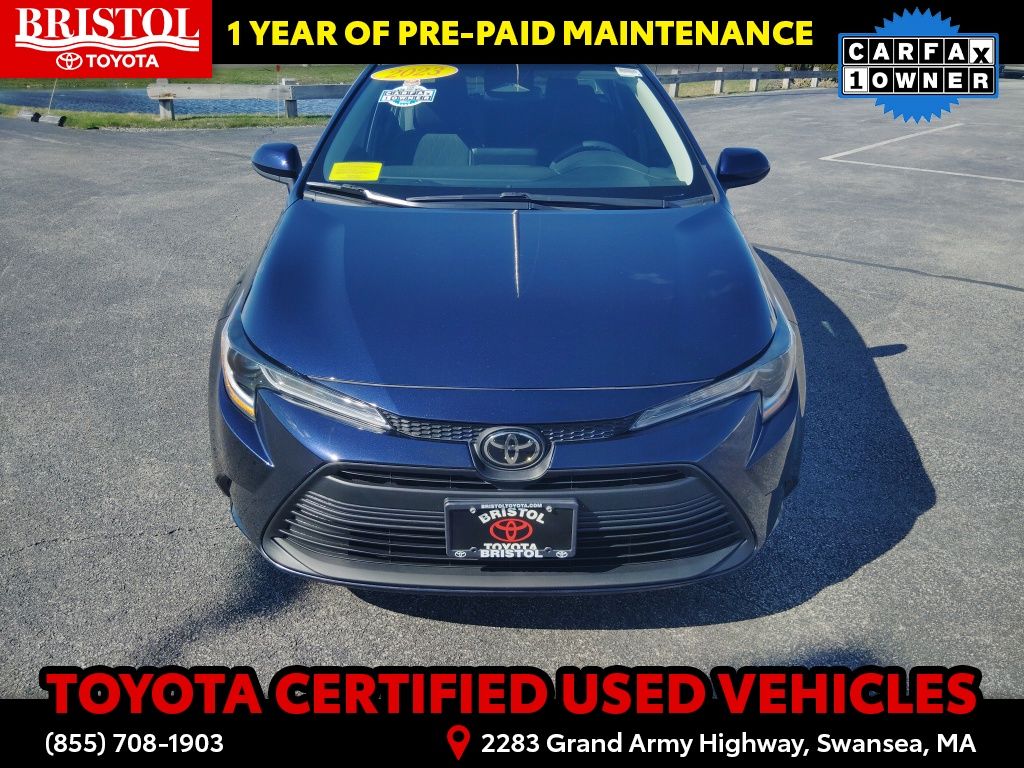Certified 2023 Toyota Corolla LE with VIN 5YFB4MDE1PP027685 for sale in Swansea, MA