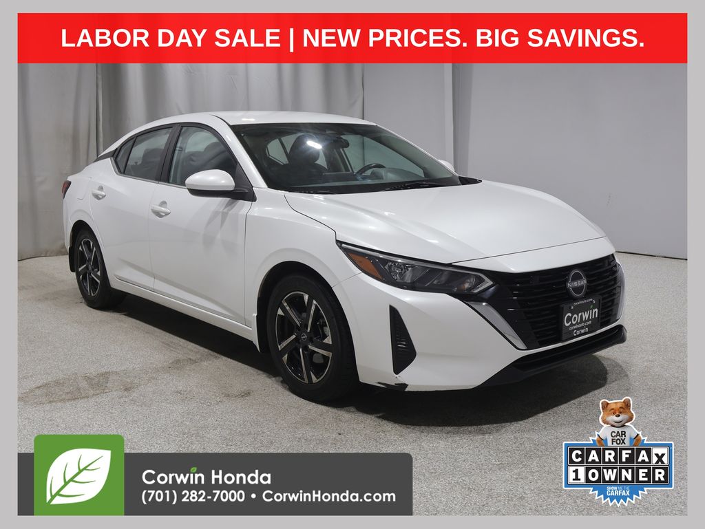 Aspen White Tricoat 2024 Nissan Sentra Sedan Front-Wheel Drive Continuously Variable Transmission