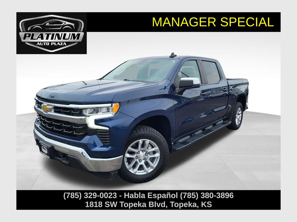 Northsky Blue Metallic 2022 Chevrolet Silverado 1500 LT Crew Cab 4WD Pickup Truck Four-Wheel Drive 8-Speed Automatic