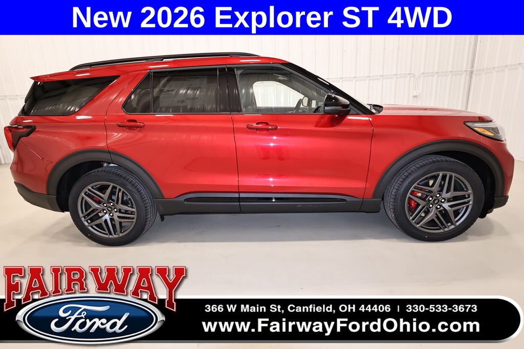 Rapid Red Metallic Tinted Clearcoat 2026 Ford Explorer ST AWD SUV / Crossover All-Wheel Drive Automatic