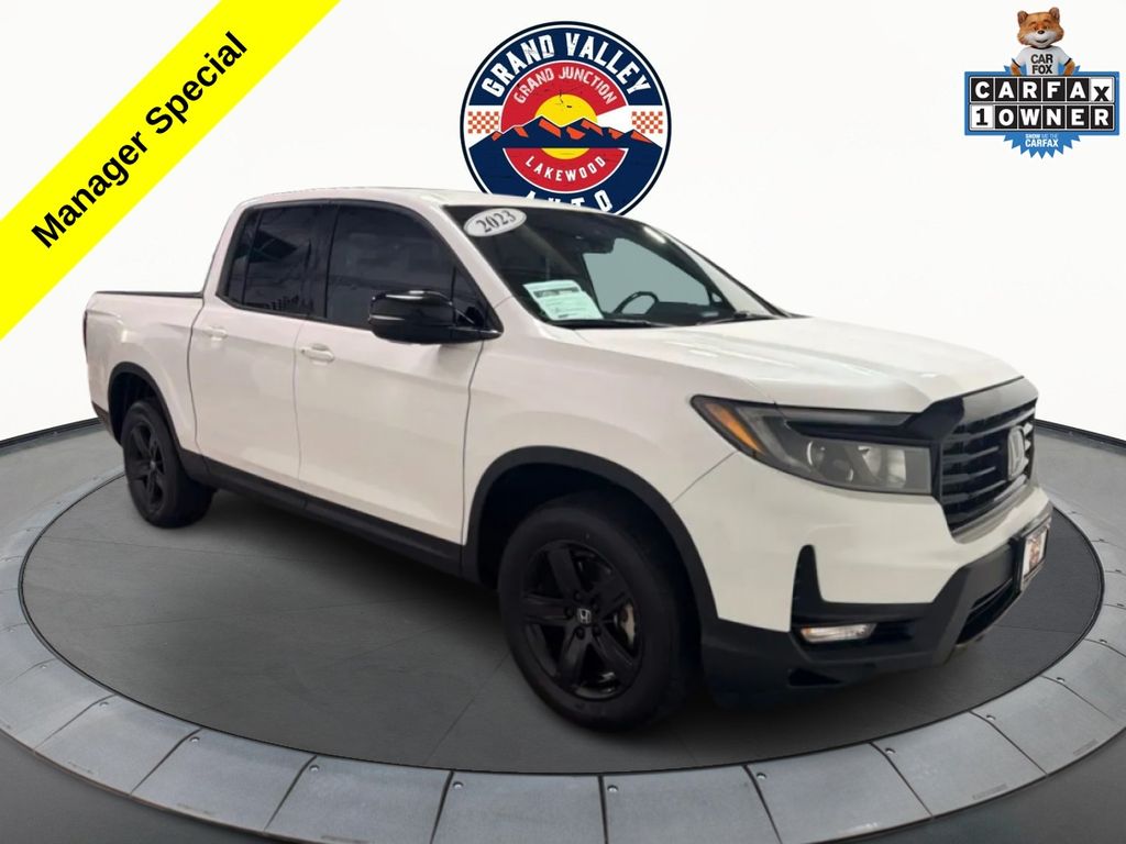 Platinum White Pearl 2023 Honda Ridgeline Pickup Truck All-Wheel Drive Automatic