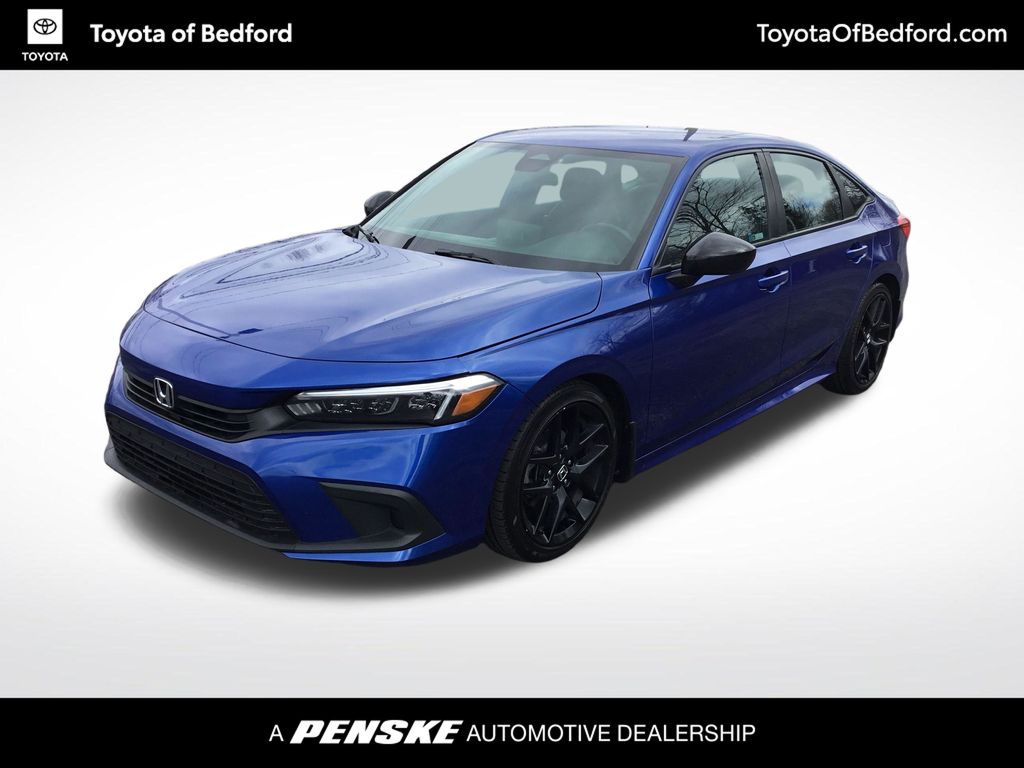Aegean Blue Metallic 2024 Honda Civic Sport FWD Sedan Front-Wheel Drive Continuously Variable Transmission