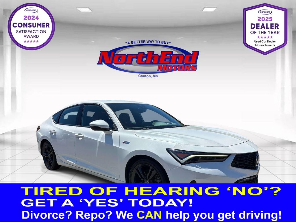 White 2023 Acura Integra FWD with Technology and A-SPEC Package Sedan Front-Wheel Drive Continuously Variable Transmission