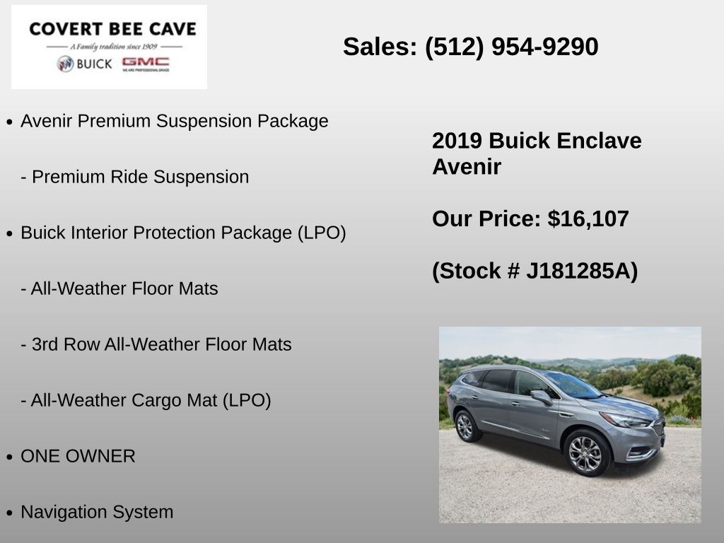 Used Car 2019 Buick Enclave  Avenir For Sale Under $20,000 In Austin, Texas