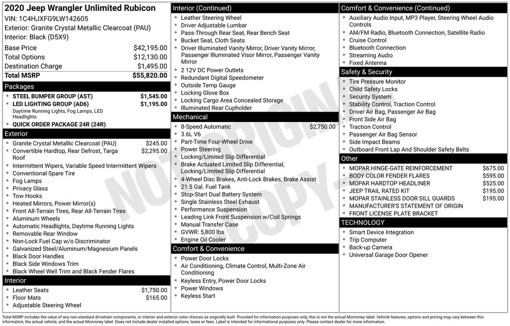 2020 Jeep Wrangler Unlimited Rubicon 4x4