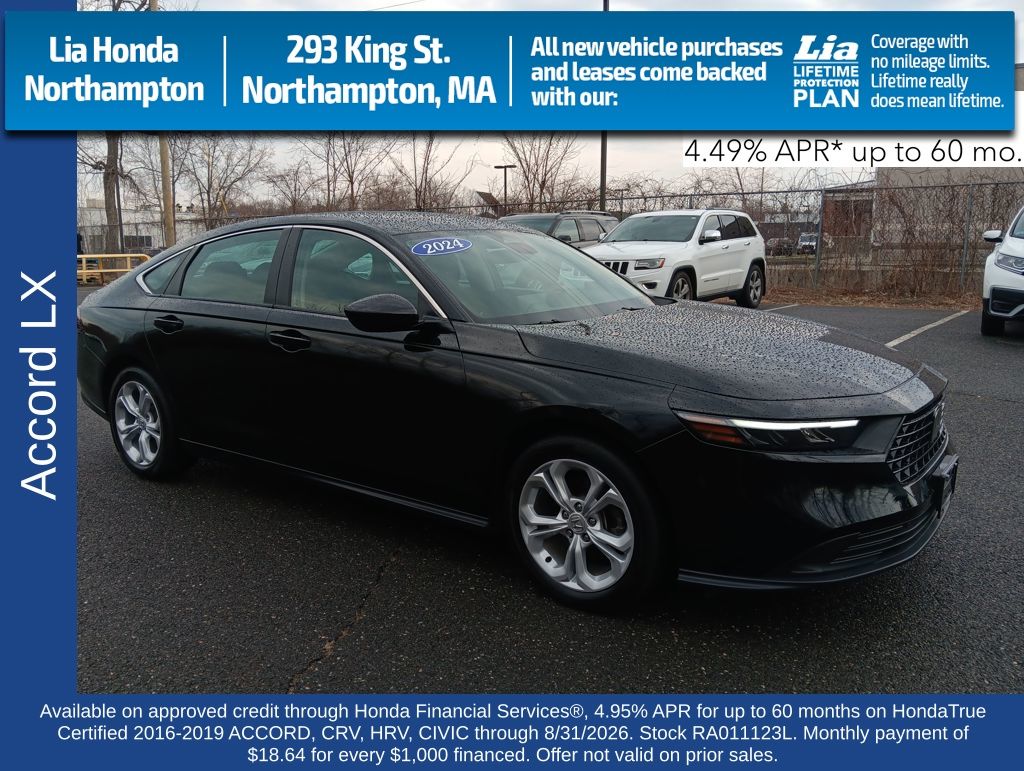 Crystal Black Pearl 2024 Honda Accord Sedan Front-Wheel Drive Continuously Variable Transmission