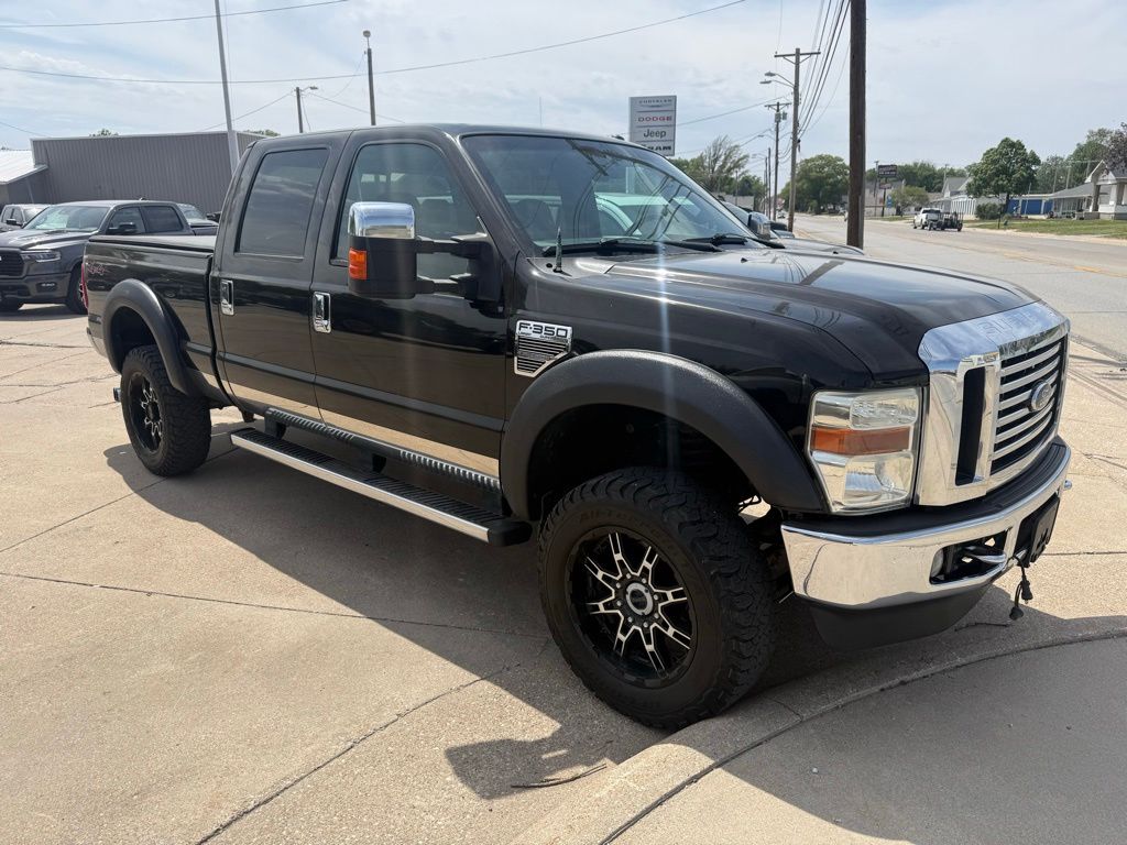 Black 2010 Ford F-350 Super Duty Lariat Crew Cab 4WD Pickup Truck Four-Wheel Drive 6-Speed Manual Overdrive