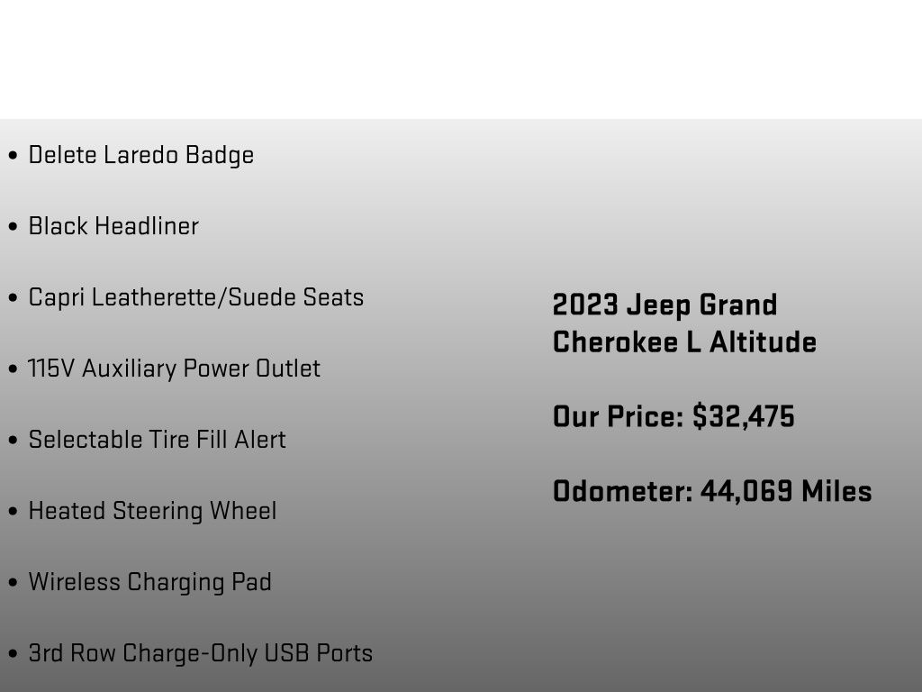 2023 Jeep Grand Cherokee L Altitude White at South Hills CDJR