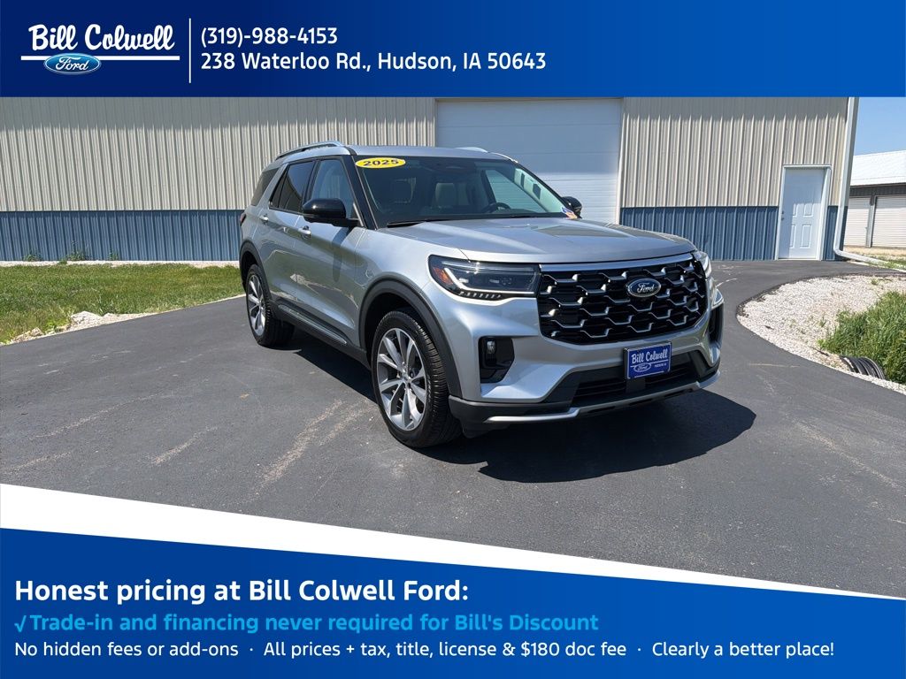 Iconic Silver Metallic 2025 Ford Explorer SUV / Crossover All-Wheel Drive Automatic