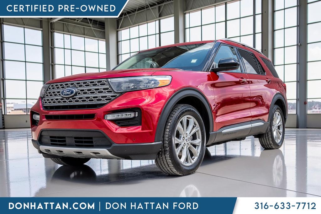 Red Metallic 2023 Ford Explorer SUV / Crossover All-Wheel Drive Automatic