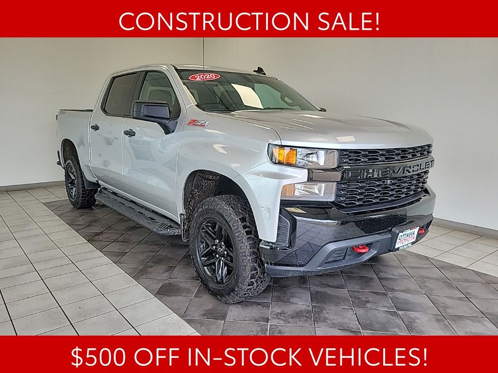 Silver Ice Metallic 2020 Chevrolet Silverado 1500 Pickup Truck Four-Wheel Drive 6-Speed Automatic Overdrive