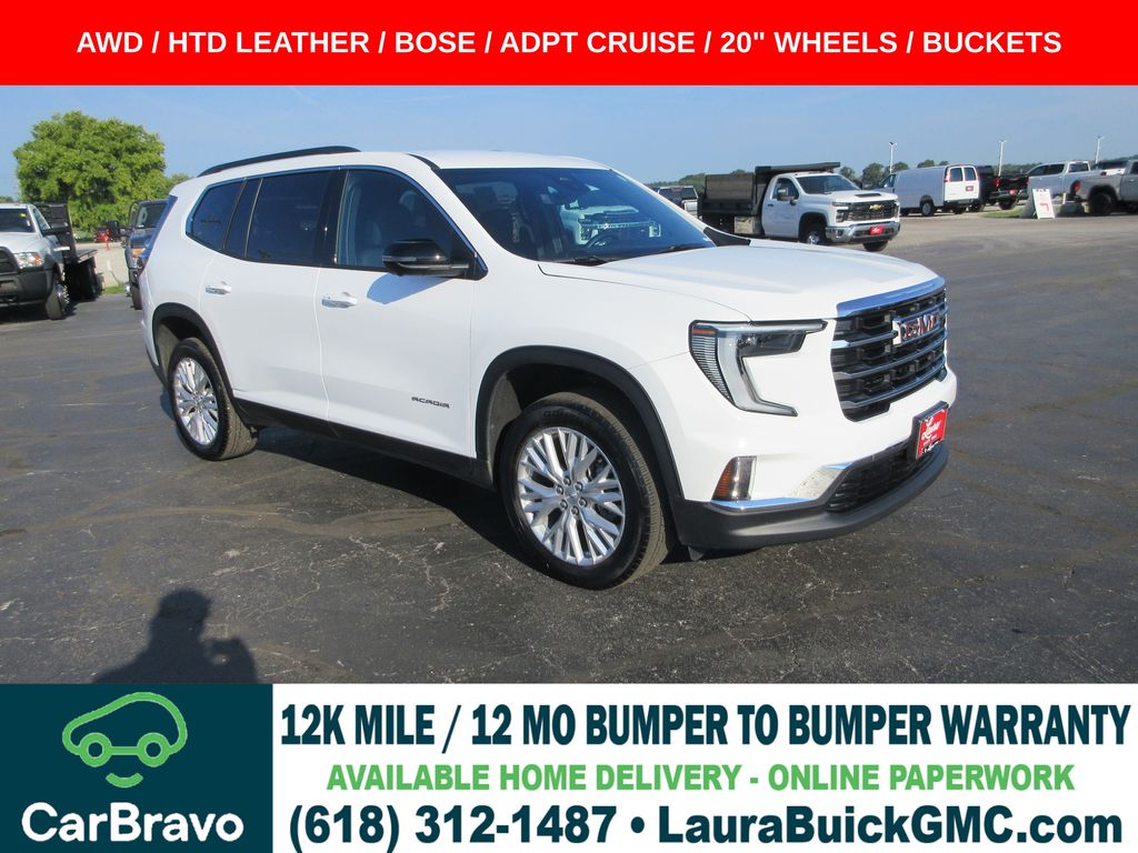 Summit White 2026 GMC Acadia SUV / Crossover Four-Wheel Drive 8-Speed Automatic