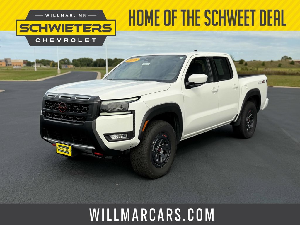 Glacier White 2026 Nissan Frontier Pickup Truck Four-Wheel Drive 9-Speed Automatic Overdrive