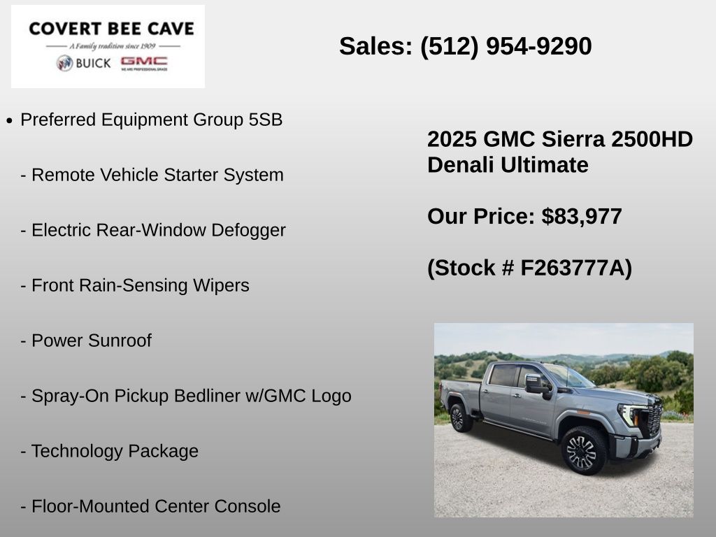 Used Car 2025 Gmc Sierra 2500hd  Denali Ultimate For Sale Under $90,000 In Austin, Texas