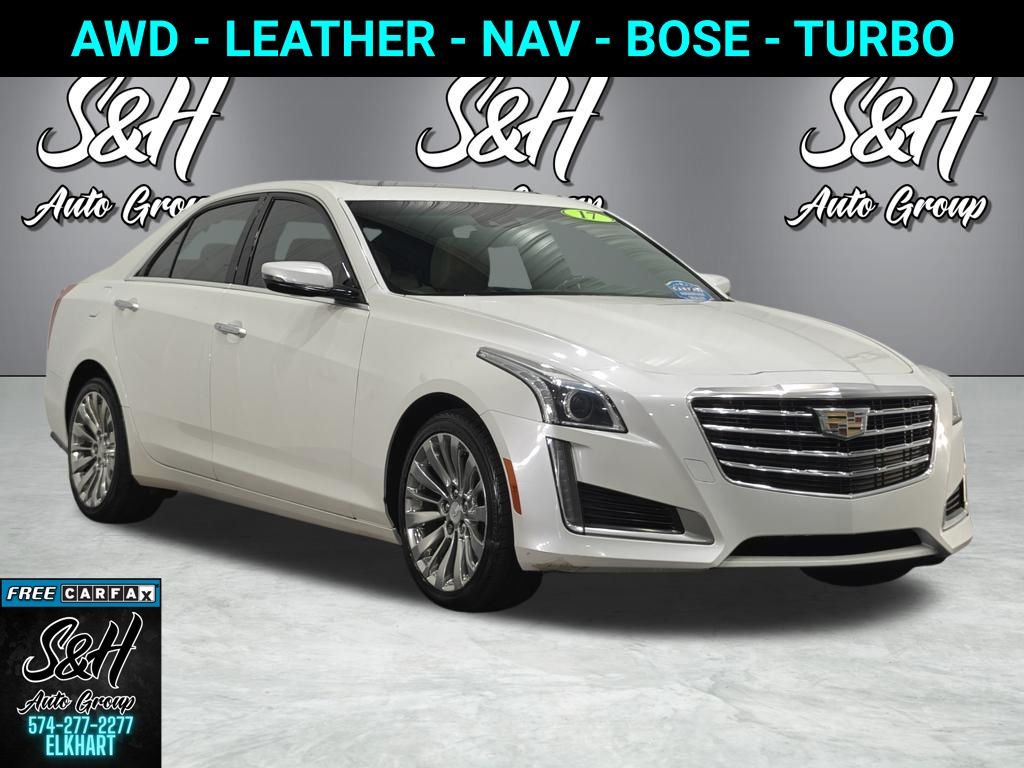 Crystal White Tricoat 2017 Cadillac CTS 2.0T Luxury AWD Sedan All-Wheel Drive 8-Speed Automatic