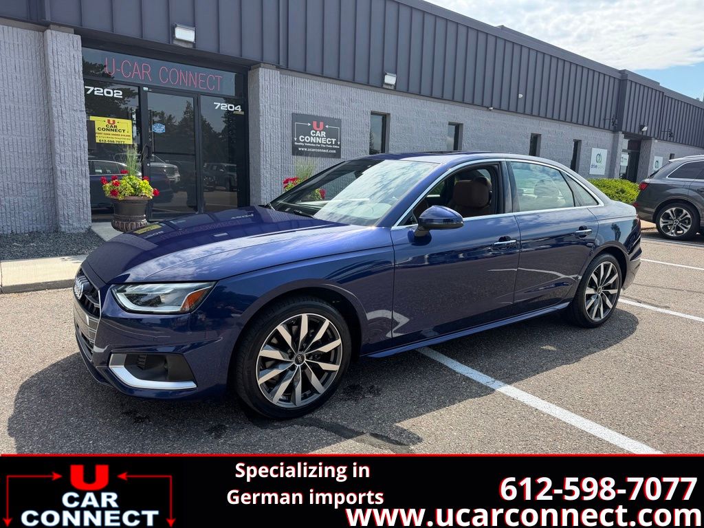 Blue Metallic 2021 Audi A4 Sedan All-Wheel Drive 7-Speed Automatic