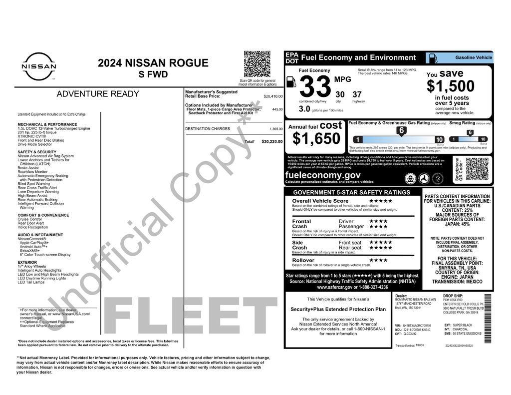 used 2024 Nissan Rogue car, priced at $22,000