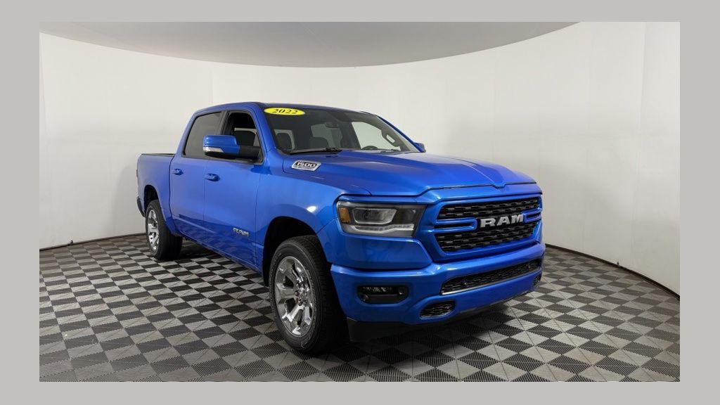 Hydro Blue Pearlcoat 2022 RAM 1500 Pickup Truck Four-Wheel Drive 8-Speed Automatic