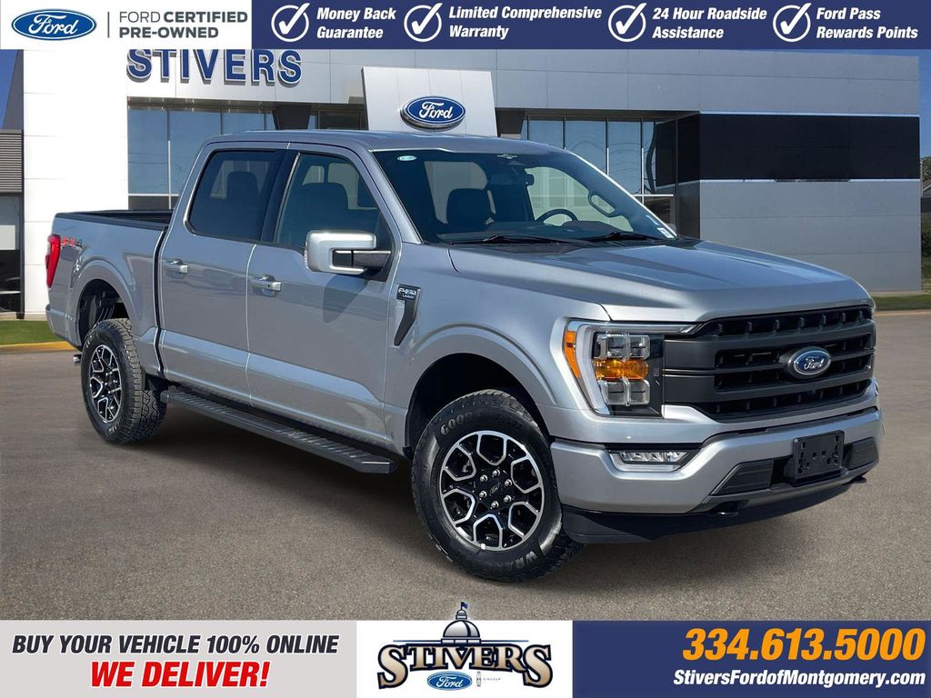 Iconic Silver Metallic 2023 Ford F-150 Lariat SuperCrew 4WD Pickup Truck Four-Wheel Drive Automatic