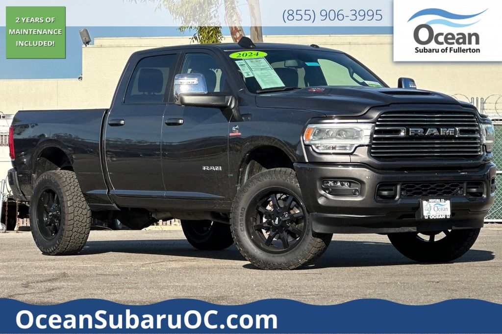 Crystal Metallic 2024 RAM 3500 Laramie Crew Cab 4WD Pickup Truck Four-Wheel Drive 6-Speed Automatic