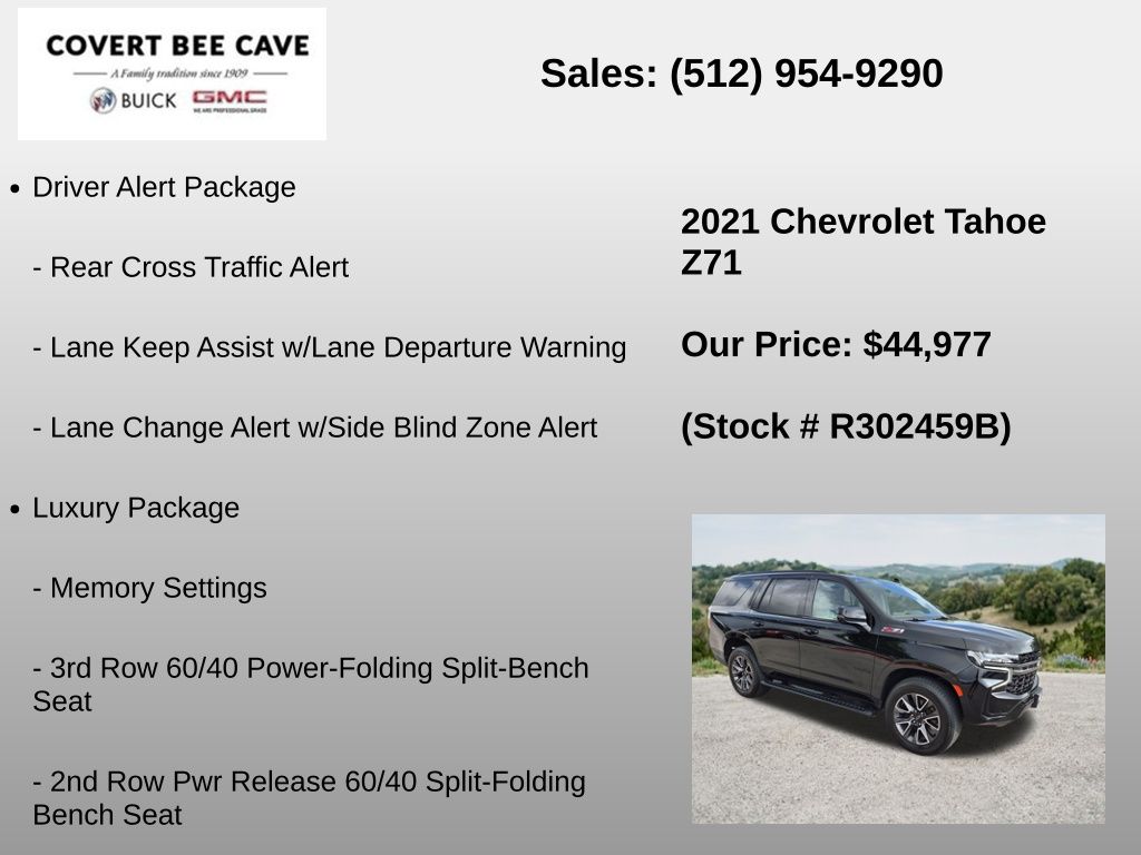 Used Car 2021 Chevrolet Tahoe  Z71 For Sale Under $50,000 In Austin, Texas