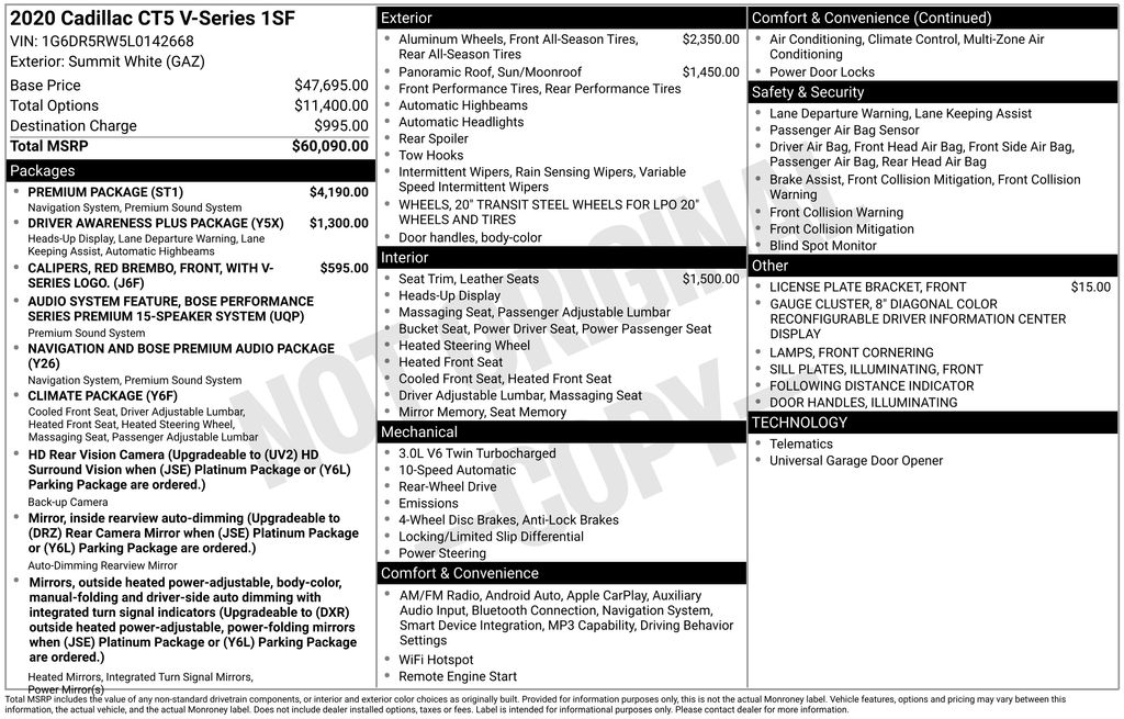 Used Car 2020 Cadillac Ct5  V-series For Sale Under $50,000 In Austin, Texas