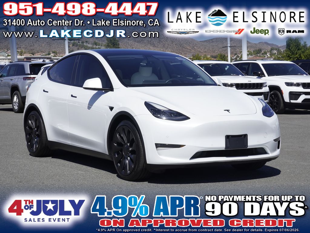 Pearl White Multi-Coat 2022 Tesla Model Y SUV / Crossover All-Wheel Drive 1-Speed Automatic
