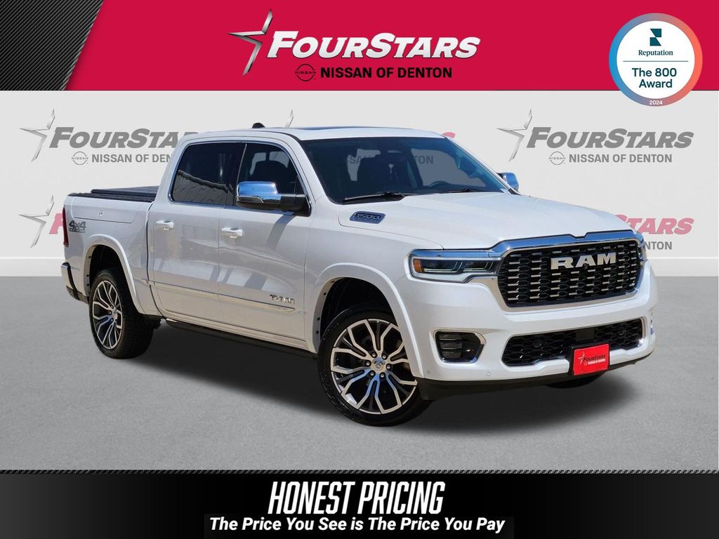 Ivory White Tri-Coat Pearlcoat 2026 RAM 1500 Pickup Truck Four-Wheel Drive 8-Speed Automatic