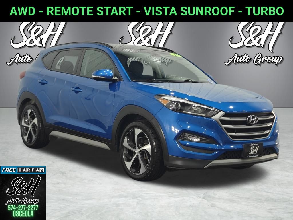 Teal (Aqua Blue) 2018 Hyundai Tucson SUV / Crossover All-Wheel Drive 7-Speed Automatic
