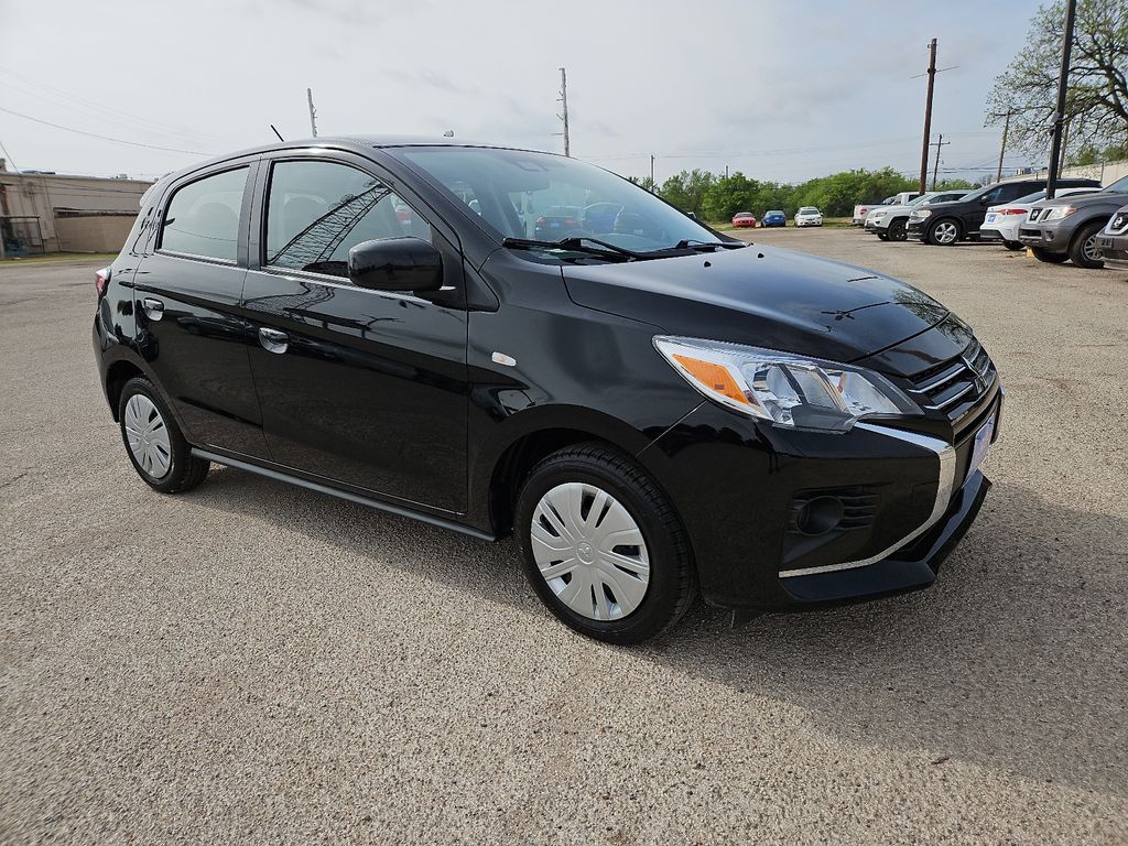 Jet Black Metallic 2024 Mitsubishi Mirage ES FWD Hatchback Front-Wheel Drive Continuously Variable Transmission