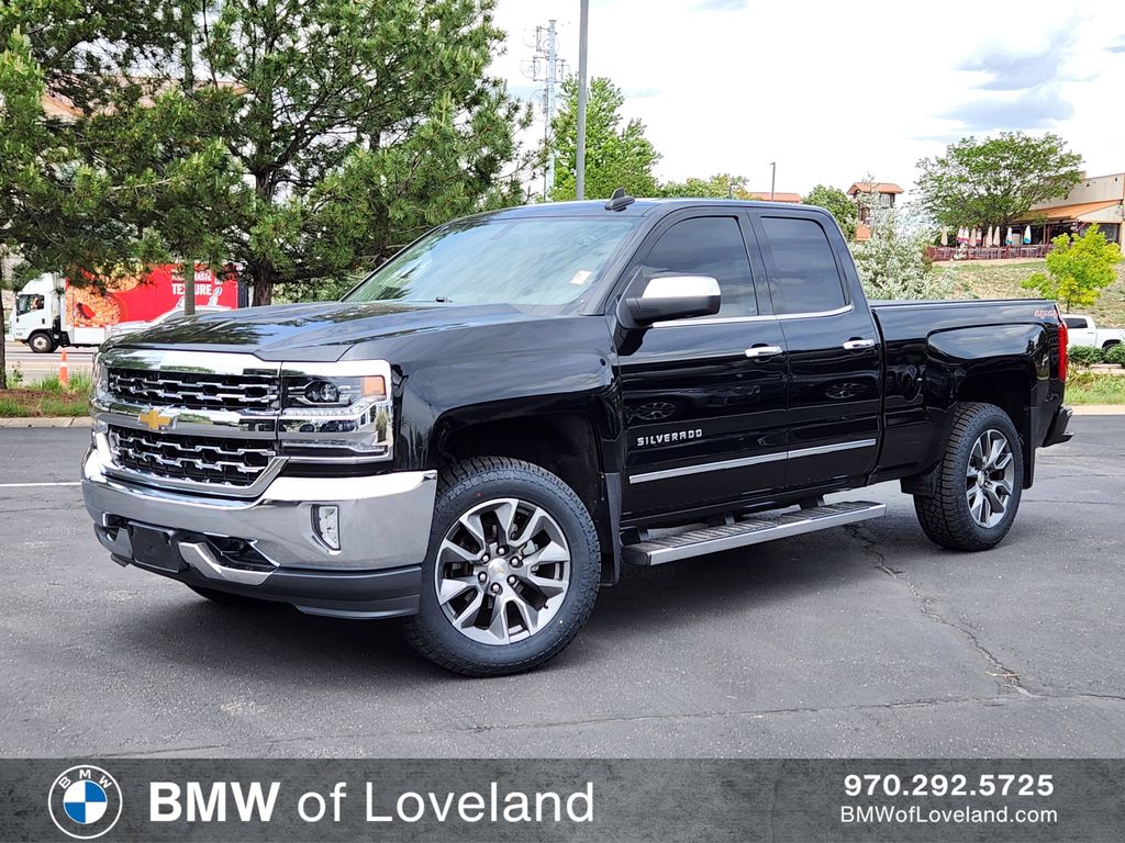 Black 2017 Chevrolet Silverado 1500 LTZ Double Cab 4WD Pickup Truck Four-Wheel Drive 6-Speed Automatic Overdrive