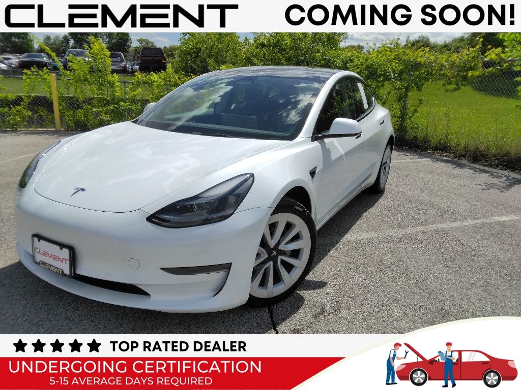 Pearl White Multi-Coat 2022 Tesla Model 3 RWD Sedan Rear-Wheel Drive 1-Speed Automatic