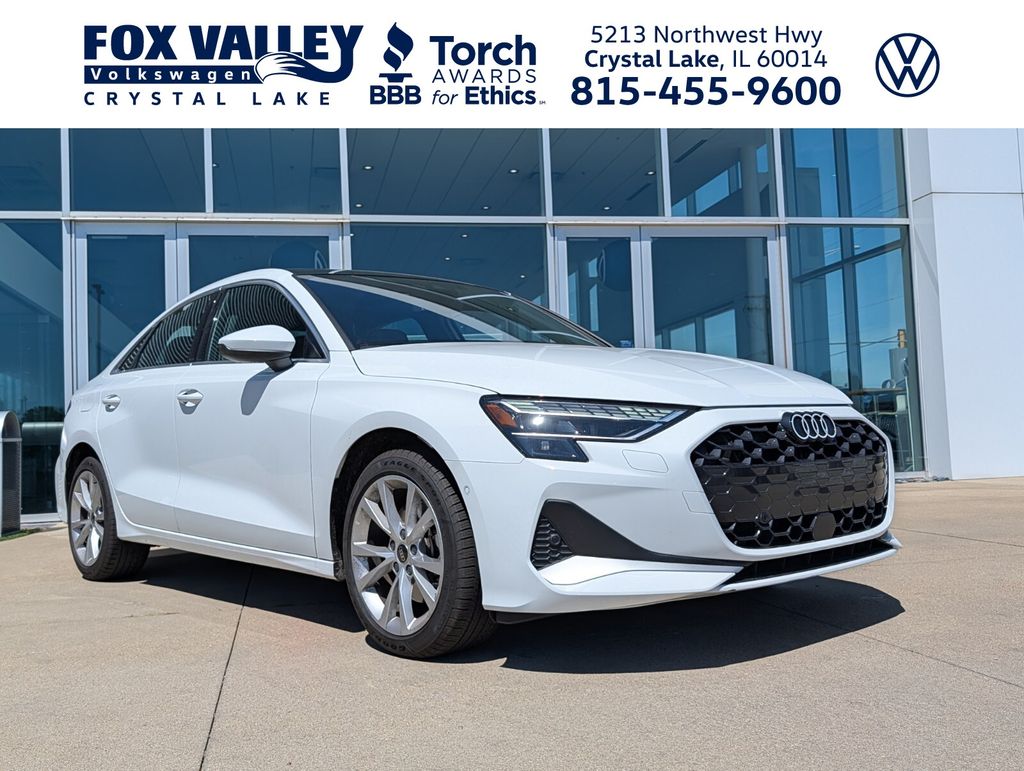 Glacier White Metallic 2025 Audi A3 quattro Premium 40 TFSI Sedan All-Wheel Drive 7-Speed Automatic