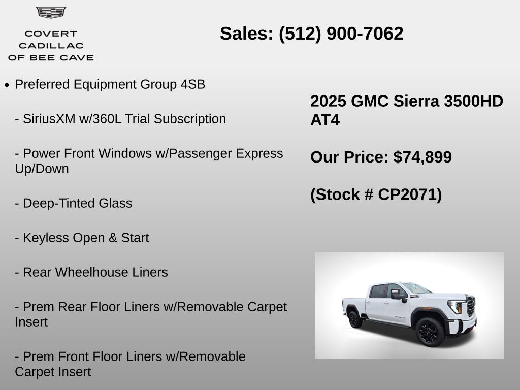 Used Car 2025 Gmc Sierra 3500hd  At4 For Sale Under $80,000 In Austin, Texas