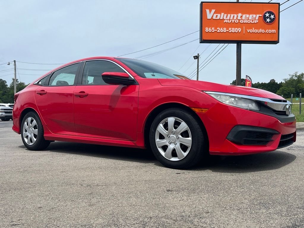 Red 2017 Honda Civic LX Sedan Front-Wheel Drive Continuously Variable Transmission