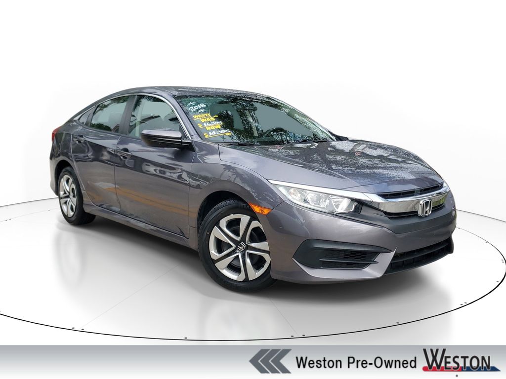 Gray 2018 Honda Civic LX Sedan Front-Wheel Drive Continuously Variable Transmission