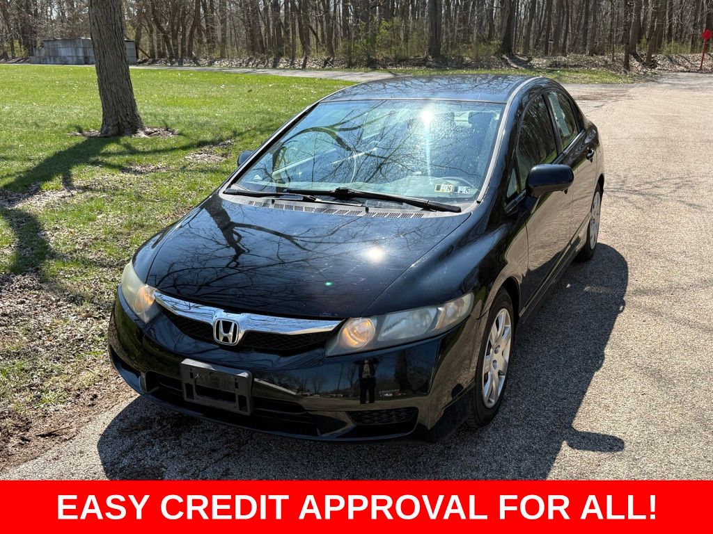 Black 2010 Honda Civic LX Sedan Front-Wheel Drive 5-Speed Automatic