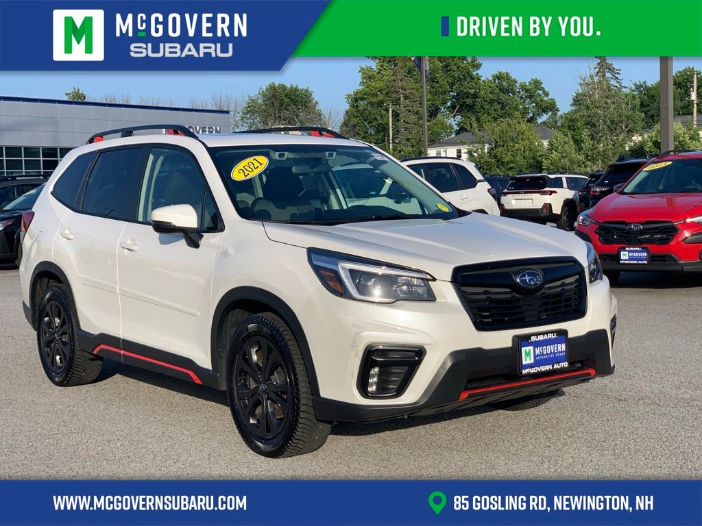 Crystal White Pearl 2021 Subaru Forester SUV / Crossover All-Wheel Drive Continuously Variable Transmission