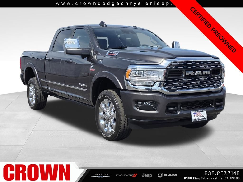 Gray (Granite Crystal Metallic Clearcoat) 2024 RAM 2500 Limited Crew Cab 4WD Pickup Truck Four-Wheel Drive 6-Speed Automatic