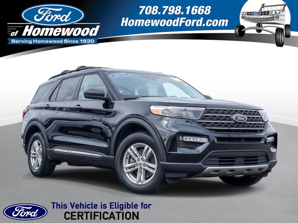 Black Metallic 2022 Ford Explorer XLT AWD SUV / Crossover All-Wheel Drive Automatic