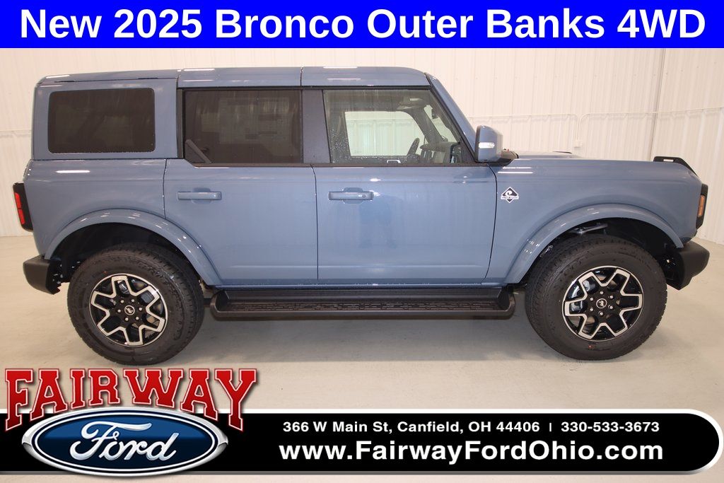 Blue (Azure Gray Metallic Tri-Coat) 2025 Ford Bronco Outer Banks 4-Door 4WD SUV / Crossover Four-Wheel Drive Automatic