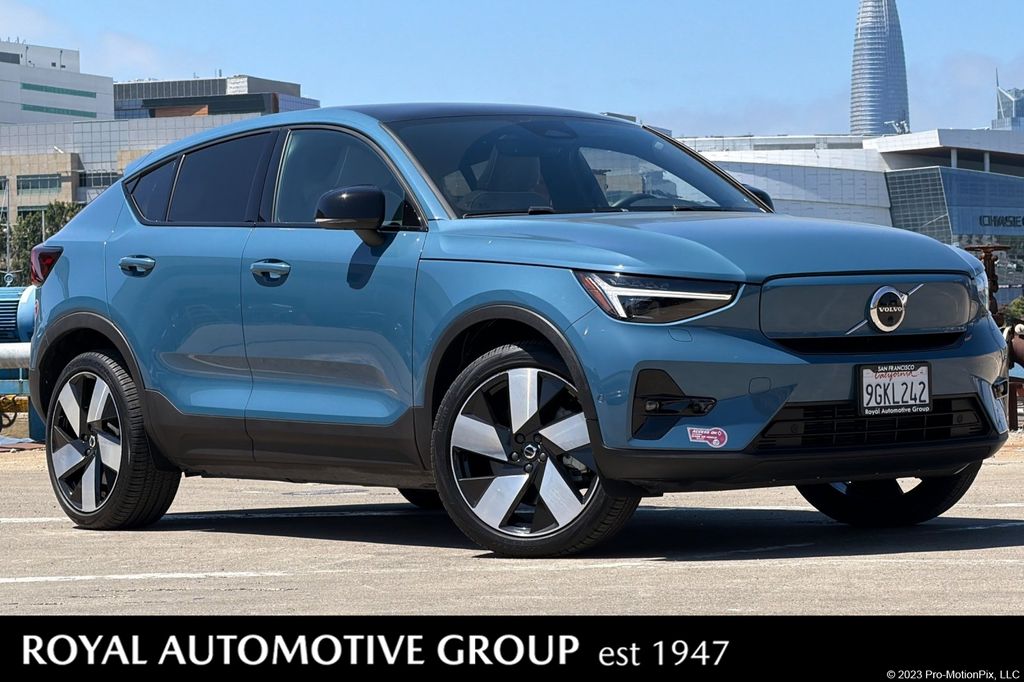 Fjord Blue Metallic 2023 Volvo C40 Recharge Twin Ultimate eAWD SUV / Crossover All-Wheel Drive 1-Speed Automatic