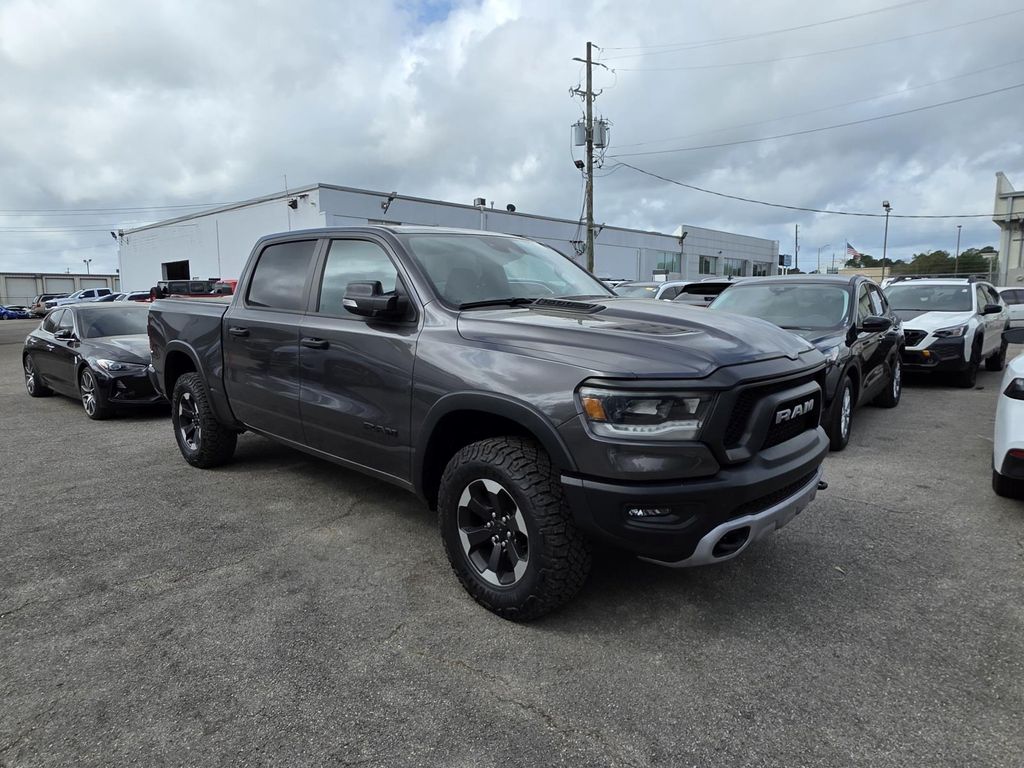 Gray (Granite Crystal Metallic Clearcoat) 2021 RAM 1500 Rebel Crew Cab 4WD Pickup Truck Four-Wheel Drive 8-Speed Automatic