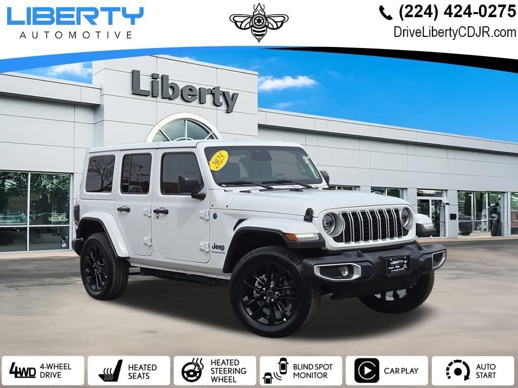Bright White Clearcoat 2025 Jeep Wrangler 4xe Sahara 4WD SUV / Crossover Four-Wheel Drive 8-Speed Automatic