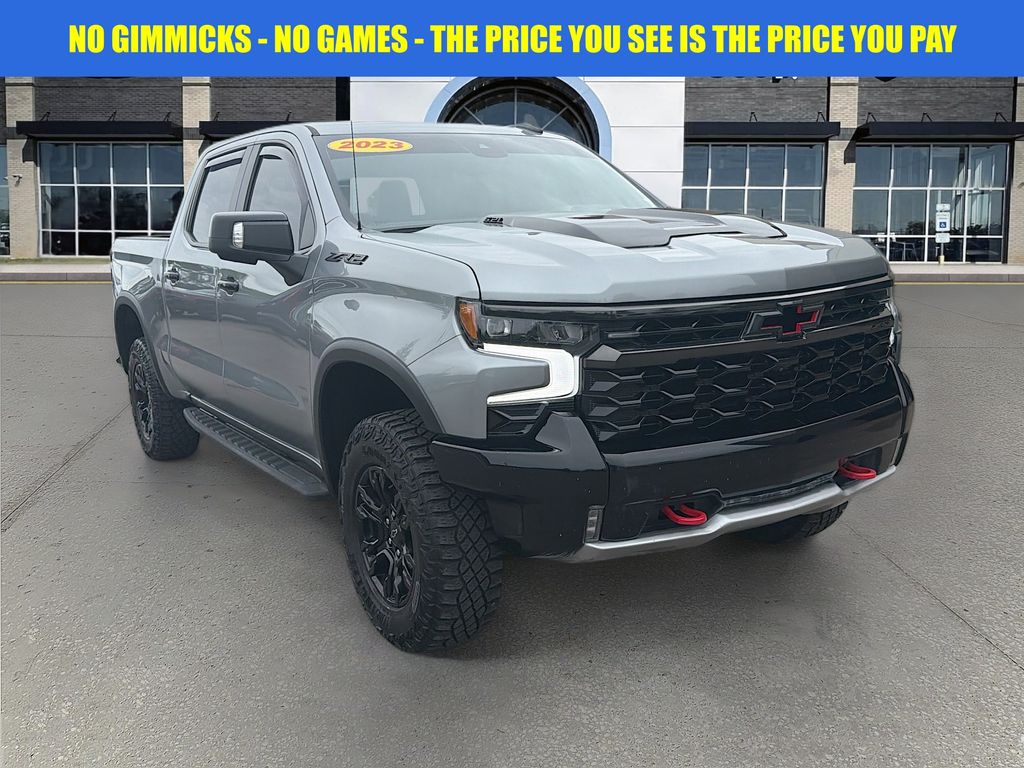 Sterling Gray Metallic 2023 Chevrolet Silverado 1500 ZR2 Crew Cab 4WD Pickup Truck Four-Wheel Drive Automatic