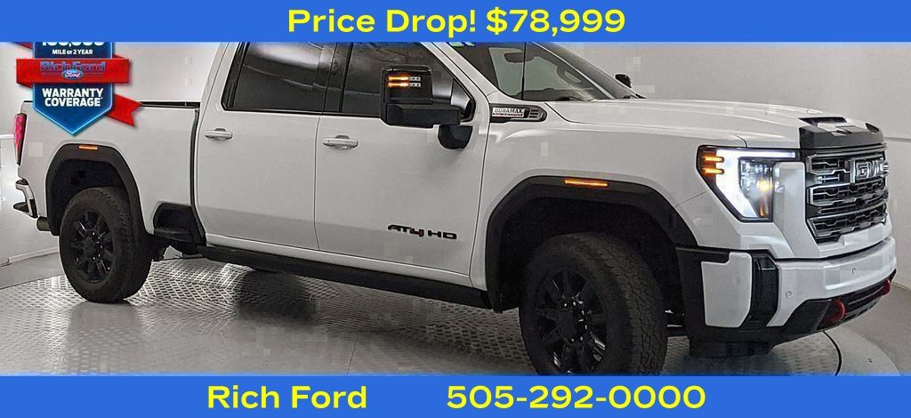 Summit White 2025 GMC Sierra 2500HD AT4 Crew Cab 4WD Pickup Truck Four-Wheel Drive Automatic