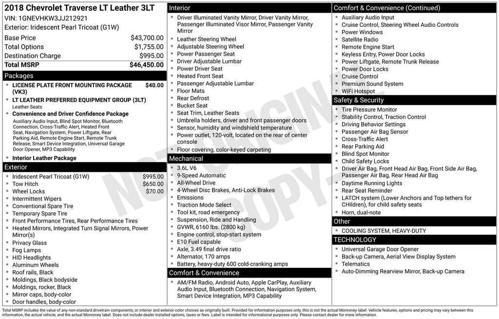 2018 Chevrolet Traverse 3LT - Image 3