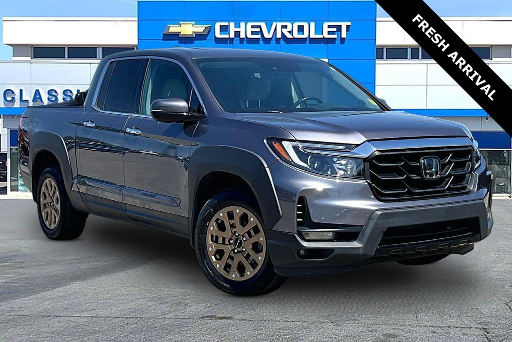 Gray 2022 Honda Ridgeline RTL-E AWD Pickup Truck All-Wheel Drive 9-Speed Automatic