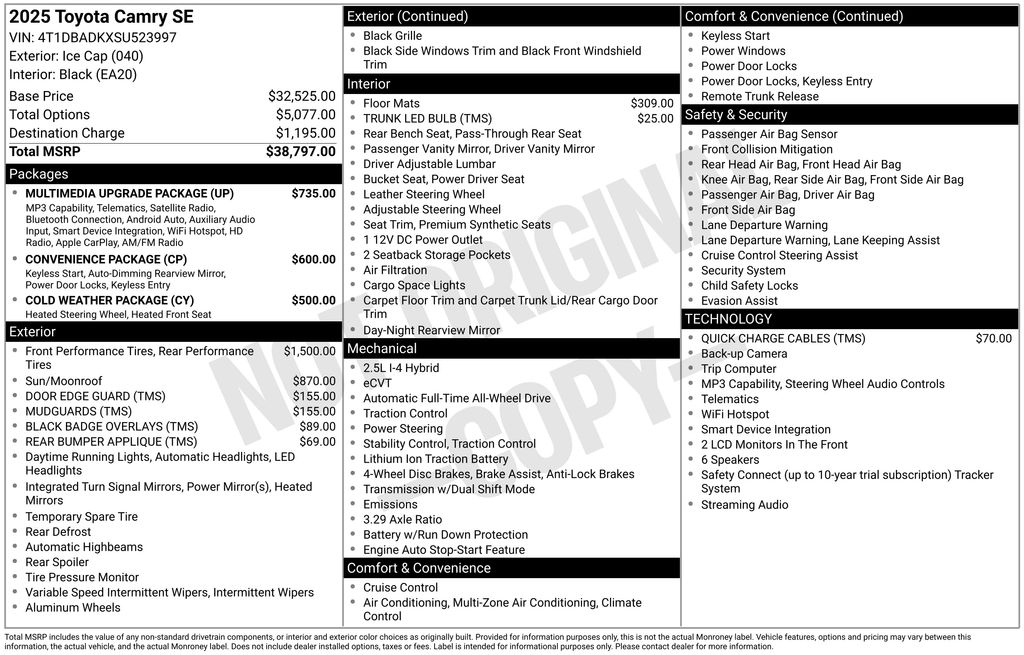 2025 Toyota Camry XSE